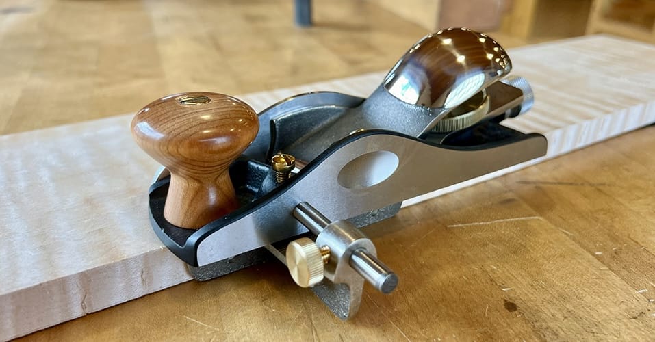 No. 140 Iron Skew Block Plane - Right (White Bronze Cap & Fence)